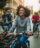 Group of friends riding bikes